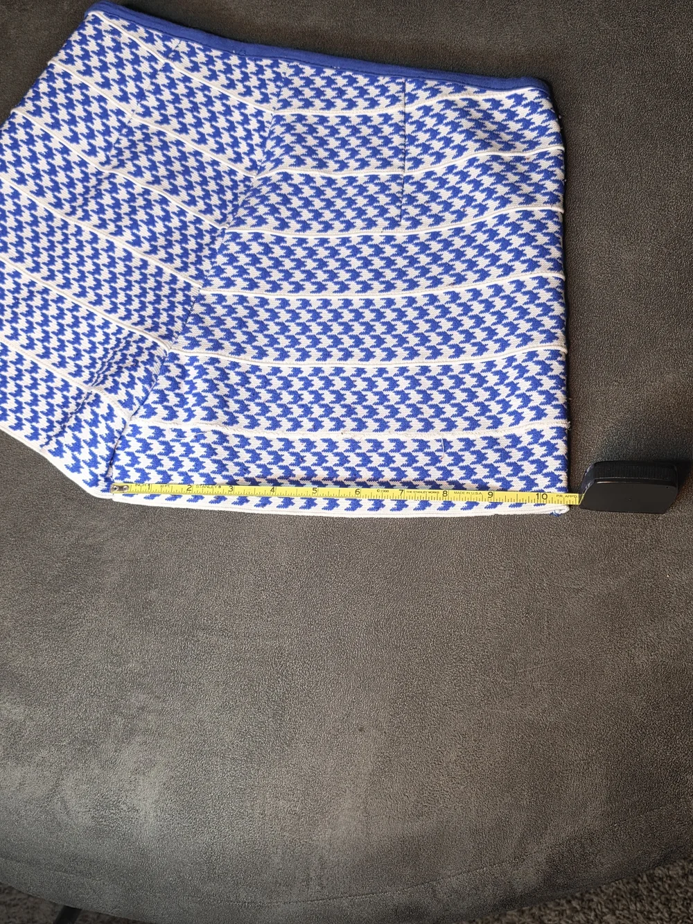 HYFVE Blue & White Houndstooth High-Waist Knit Shorts